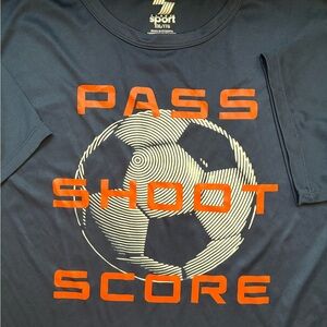 Sport Kids Short Sleeve Tee - Navy Blue with Orange Print